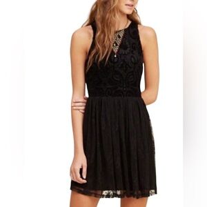 Hollister Black Velvet Lace Dress